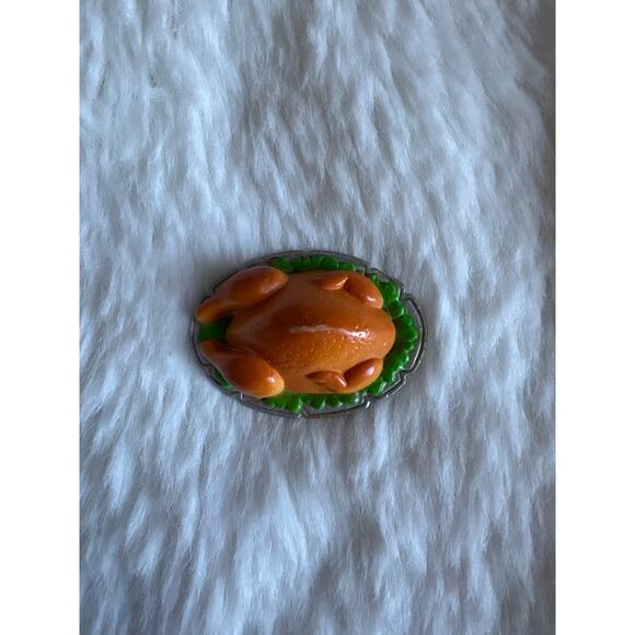 Barbie Brown Oval Platter Dish Turkey With Trimmings Kids Food Accessory Toy - Picture 1 of 4